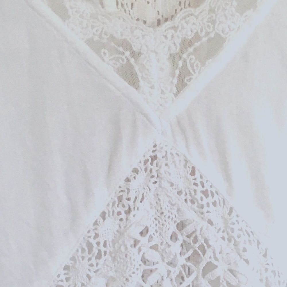 Free People Eyelet Poncho Top White XS/S
